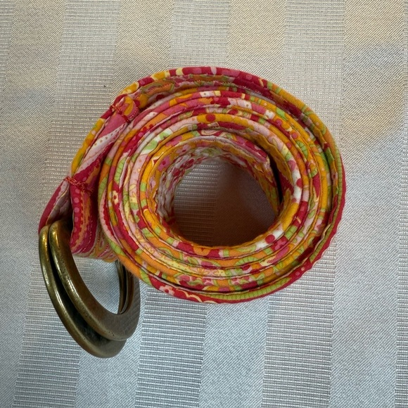 J Crew Cotton Quilted Boho Pastel Paisley Belt Med/Large Women’s - Picture 3 of 12